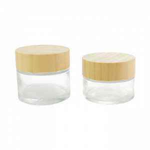Горячая продажа косметической упаковки с деревянной крышкой, стеклянная банка для крема - Safecare