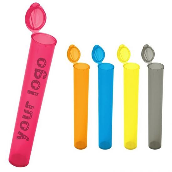 Customized logo pop top plastic tube